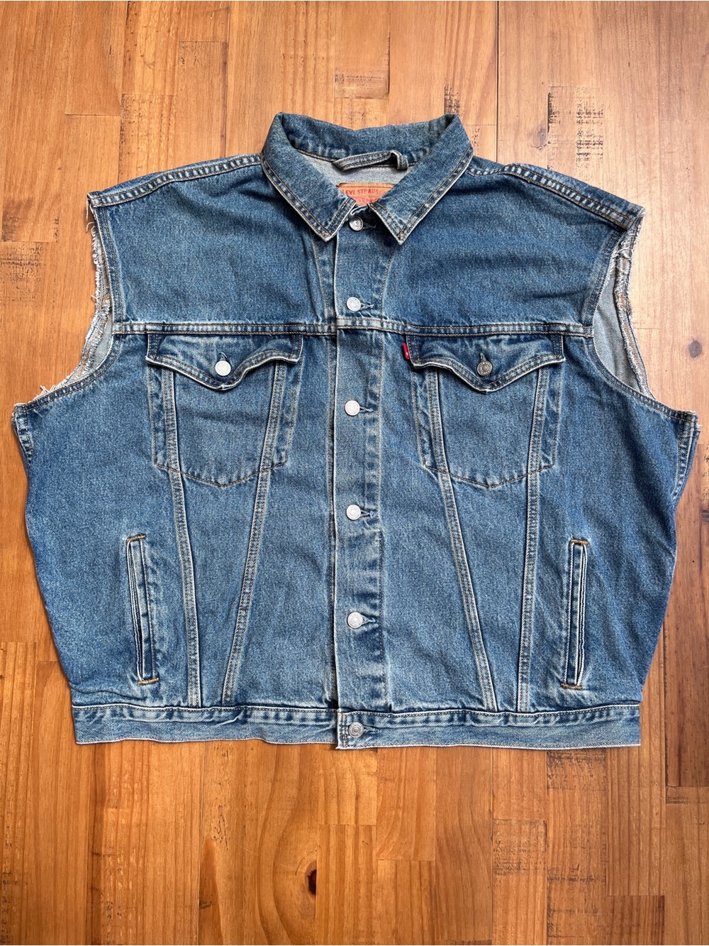 Men’s Levi's XL Light Blue Denim DIY Sleeveless Vest